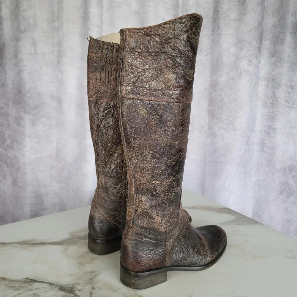 STEVEN by Steve Madden REINS Distressed Knee High Boots Size 6 Women's